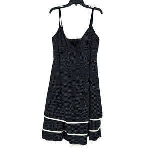 Torrid Retro Rockabilly Black Polka Dot Midi Dress Layered Sleeveless Size 16